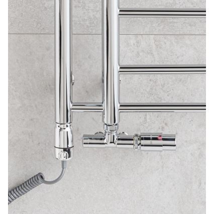 P.M.H. T2C - THEIA Bathroom Ladder Heated Towel Radiator 352 W, 154 cm, Right-hand / Polished Chrome