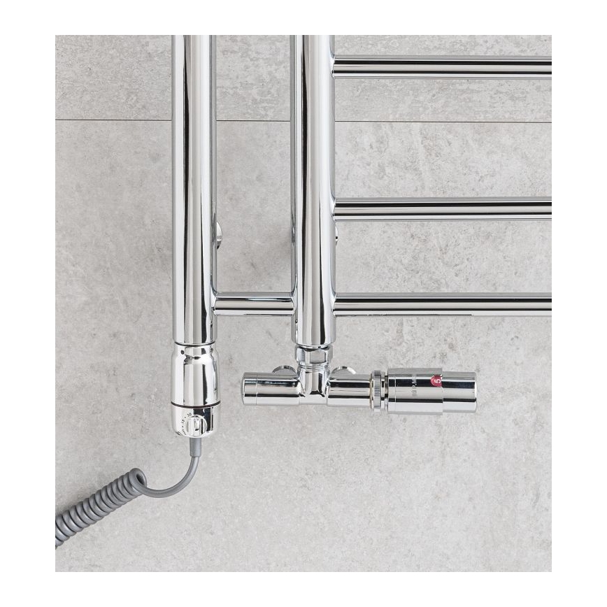 P.M.H. T2C - THEIA Bathroom Ladder Heated Towel Radiator 352 W, 154 cm, Right-hand / Polished Chrome