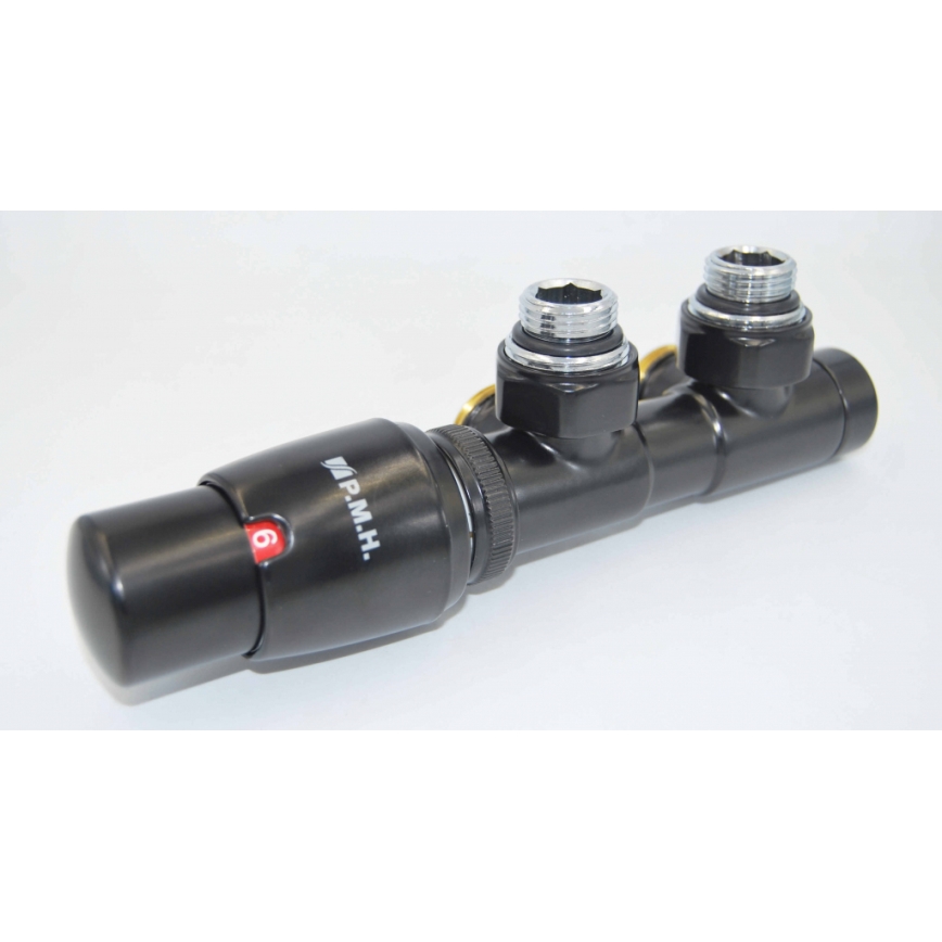P.M.H. TERM-LB-EK - Valve with TERM Thermostatic Head, Left-Hand / Black