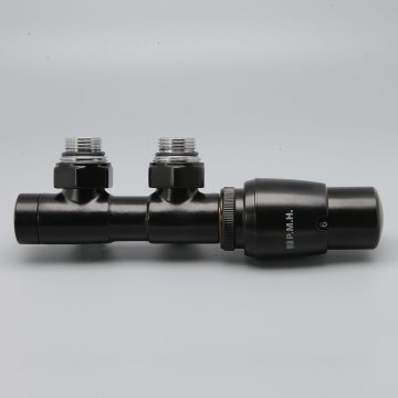 P.M.H. TERM-RB-EK - Right-hand radiator valve with TERM thermostatic head / black