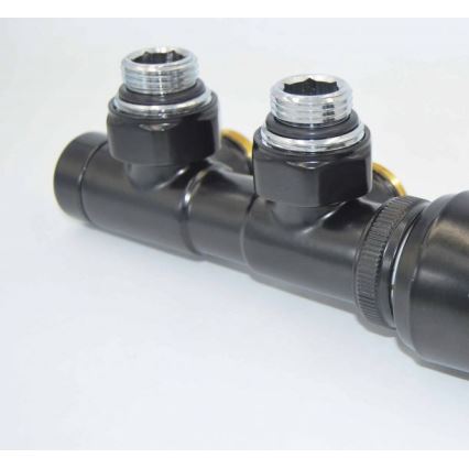 P.M.H. TERM-RB-EK - Right-hand radiator valve with TERM thermostatic head / black