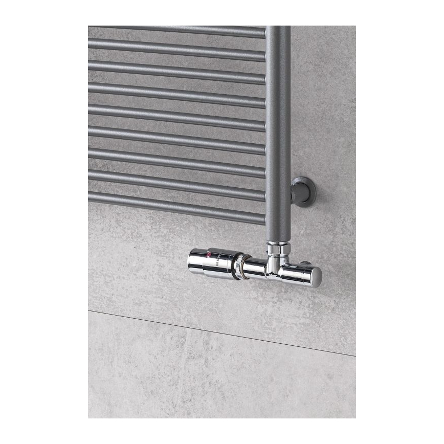 P.M.H. UNIKO-LC-EK - Left-hand UNIKO thermostatic radiator valve, polished chrome