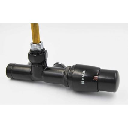 P.M.H. UNIKO-RB-EK - UNIKO thermostatic valve with UNIKO thermostatic head, right-hand/black
