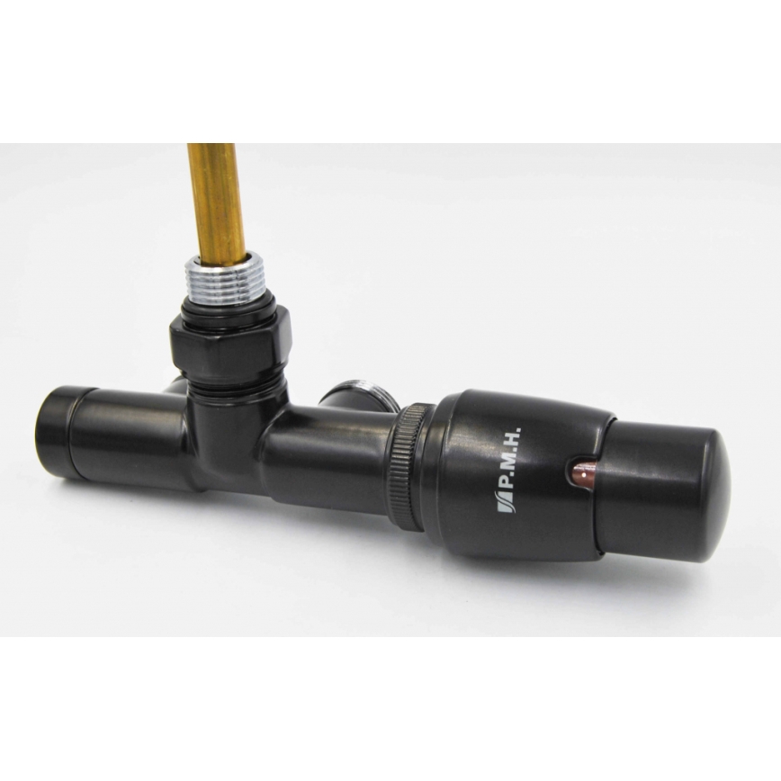 P.M.H. UNIKO-RB-EK - UNIKO thermostatic valve with UNIKO thermostatic head, right-hand/black