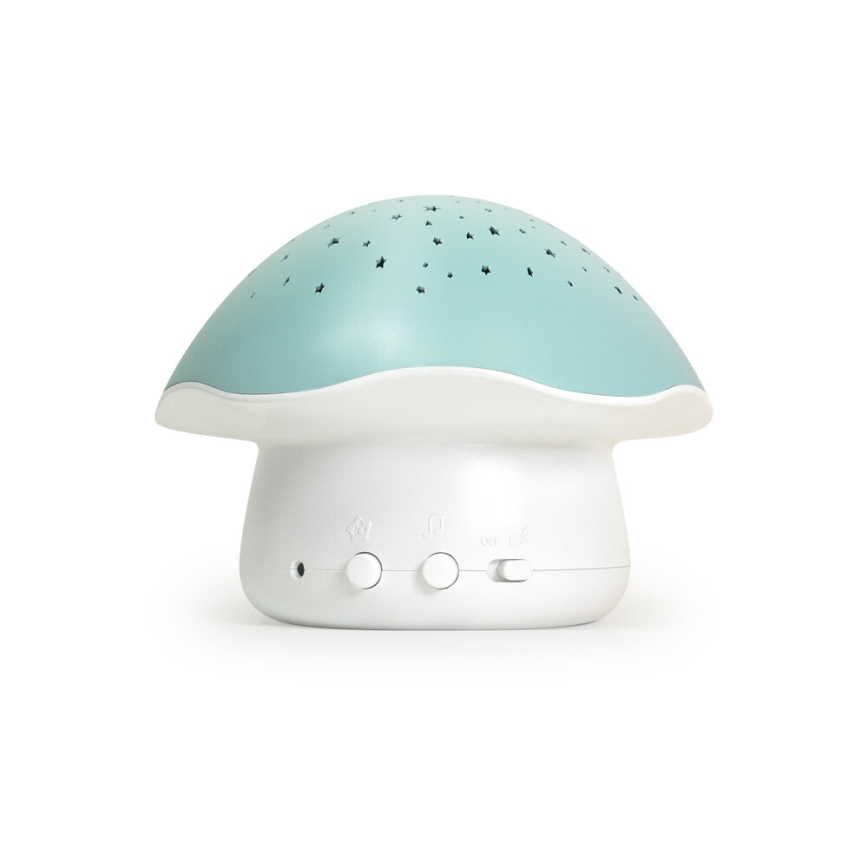 PABOBO - Projector with a melody STAR MUSHROOM 3xAA blue