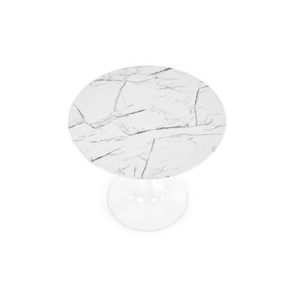 PACIS dining table, white marble effect/white