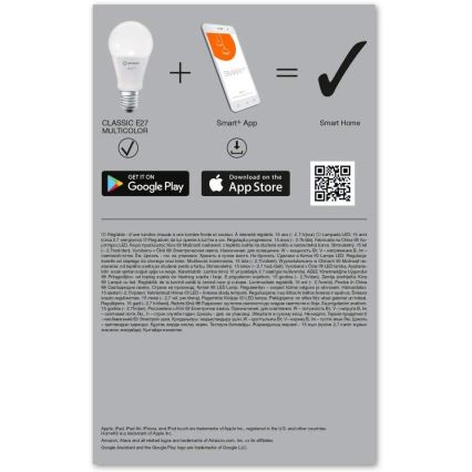 PACK 3x LED RGBW Dimmable bulb SMART+ E27/9W/230V 2700K-6500K Wi-Fi - Ledvance
