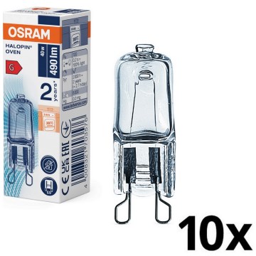 Pack of 10 HALOPIN oven bulbs G9/40W/230V 2700K - Osram