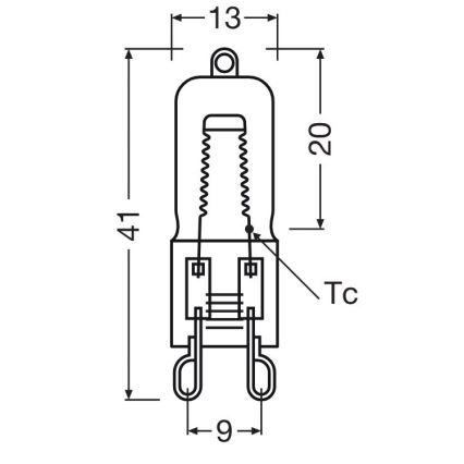 Pack of 10 HALOPIN oven bulbs G9/40W/230V 2700K - Osram