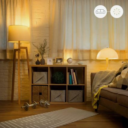 Set of 2 Dimmable A60 LED Bulbs, E27, 9W, 230V, 2700K Warm White, Wi‑Fi + Remote Control - WiZ