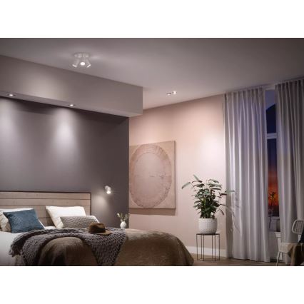 Set of 2 Philips Hue White Ambiance GU10 dimmable LED bulbs, 4.2W/230V, 2200–6500K + Hue Bridge