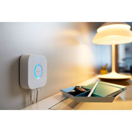 Set of 2 Philips Hue White Ambiance GU10 dimmable LED bulbs, 4.2W/230V, 2200–6500K + Hue Bridge