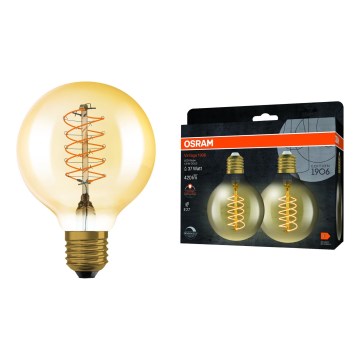 Pack of 2 Dimmable LED Vintage Filament Bulbs E27/4.8W/230V 2200K - Osram