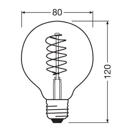 Pack of 2 Dimmable LED Vintage Filament Bulbs E27/4.8W/230V 2200K - Osram