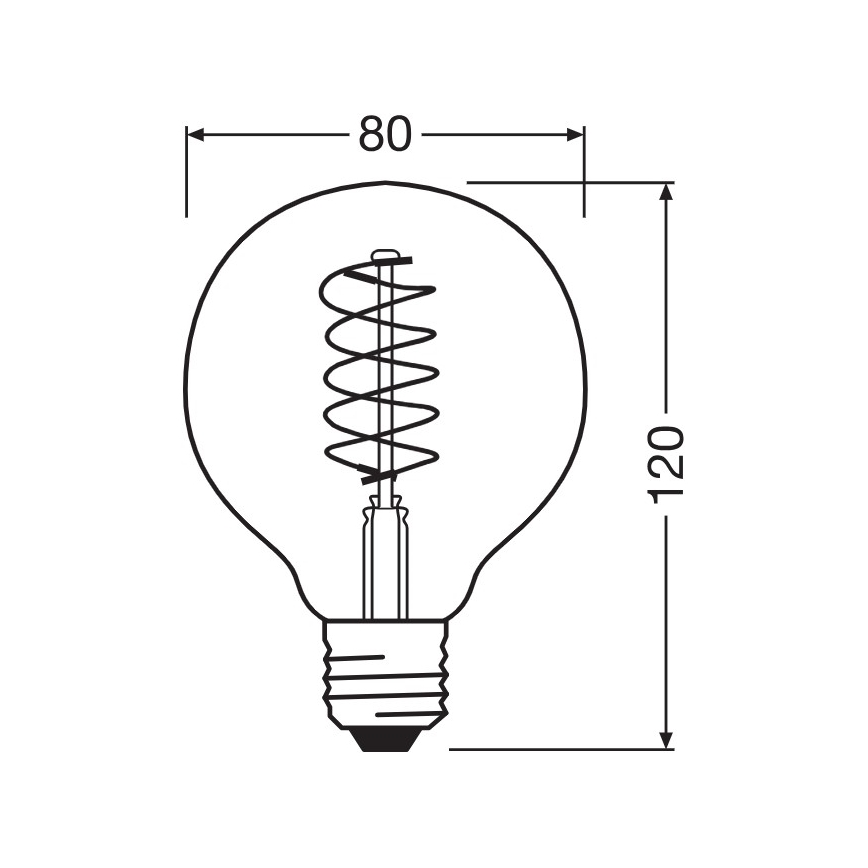 Pack of 2 Dimmable LED Vintage Filament Bulbs E27/4.8W/230V 2200K - Osram