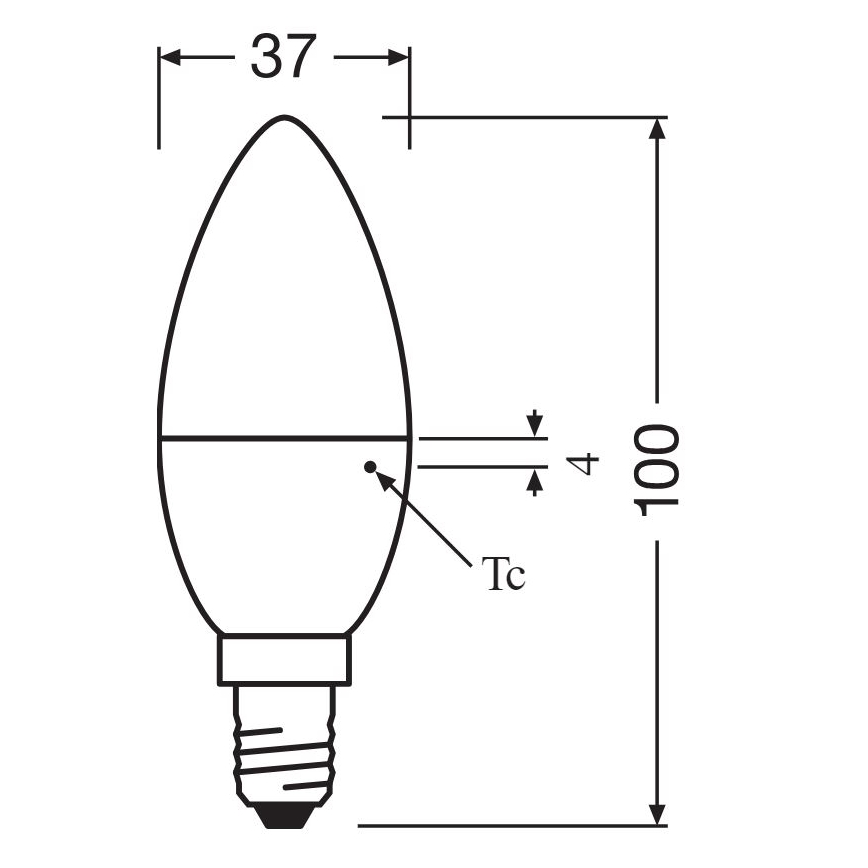 Pack of 2 LED Bulbs B38 E14/4,9W/230V 2700K - Osram
