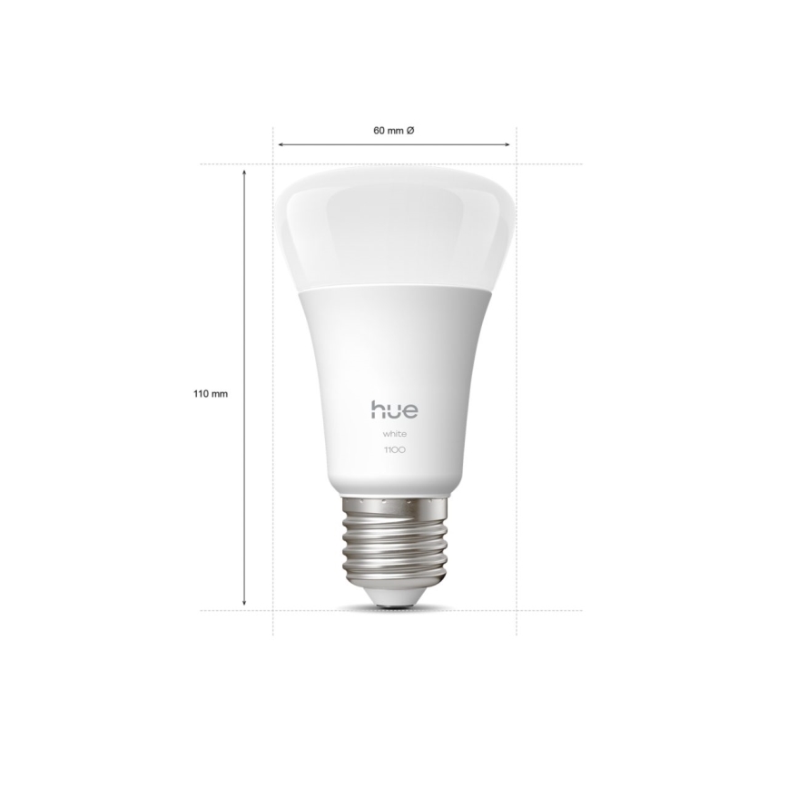 Pack of 2 Philips Hue WHITE Dimmable LED Bulbs E27/9.5W/230V 2700K