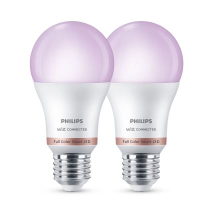 SET 2x LED RGB dimmable bulbs Philips SMART A60 E27/8,5W/230V 2200-6500K