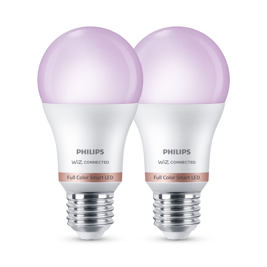 SET 2x LED RGB dimmable bulbs Philips SMART A60 E27/8,5W/230V 2200-6500K