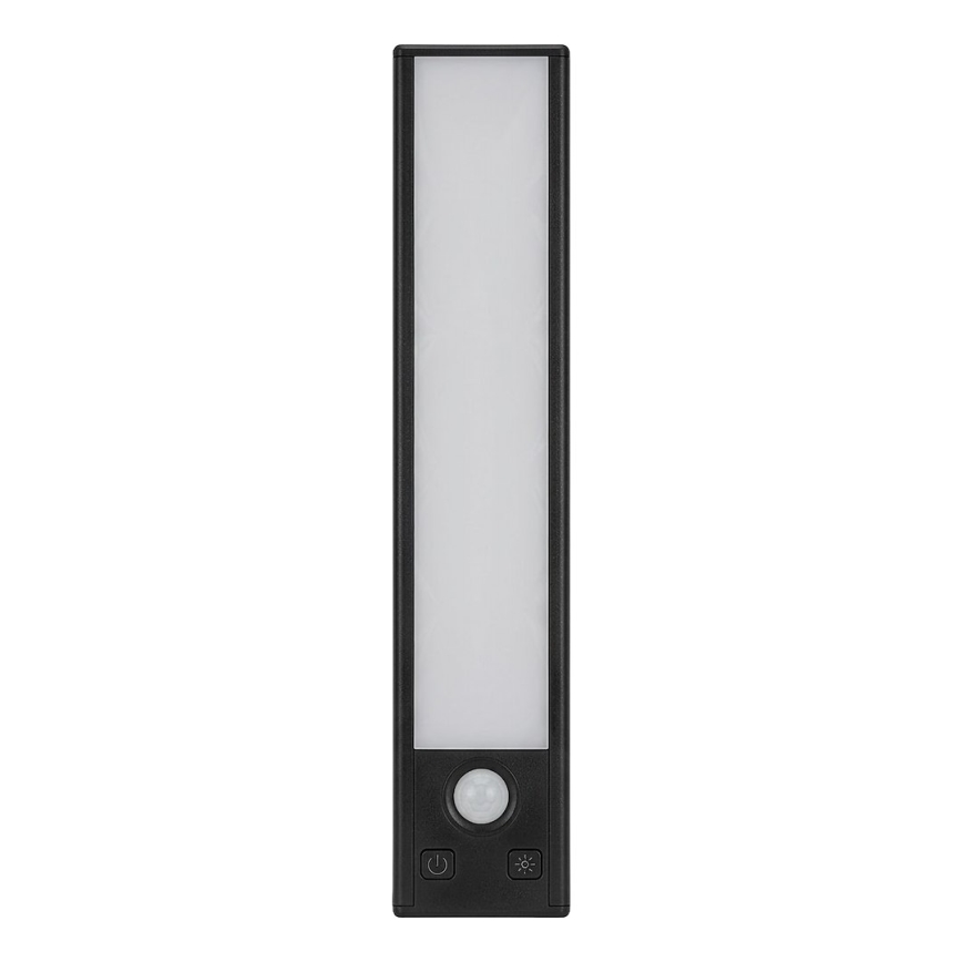 Set of 2 Rechargeable LED Furniture Lights with Motion and Dusk Sensor VIRO — 1W, 3.7V, 800 mAh, 3000/4000/6500K (selectable), 20 cm, Black