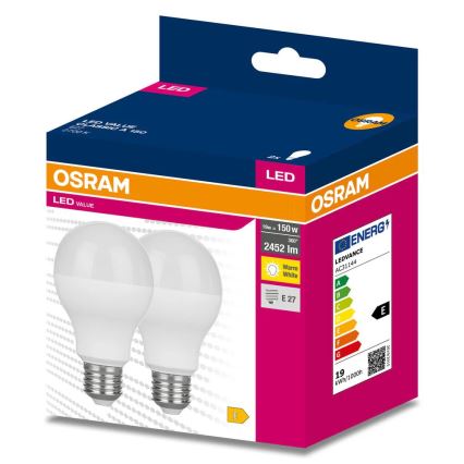 Pack of 2 VALUE CLASSIC LED Bulbs E27/19W/230V 2700K - Osram
