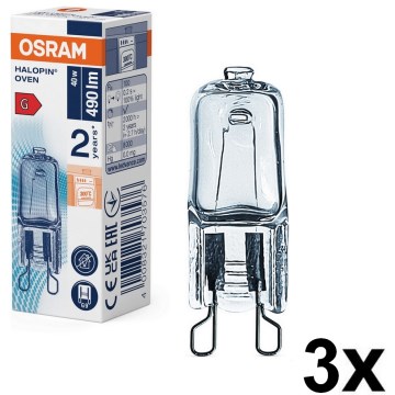 Pack of 3 HALOPIN G9 Oven Bulbs 40W 230V 2700K - Osram
