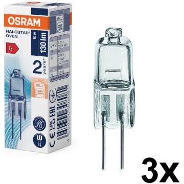 Pack of 3 HALOSTAR G4 Oven Lamps 10W/12V 2700K - Osram