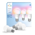 Pack of 3 Philips Hue White and Color Ambiance Essential Dimmable LED Bulbs E27, 8W, 230V, 2200–6500K