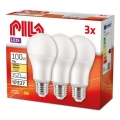 Pack of 3 Philips Pila LED bulbs, E27, 13W, 230V, 2700K