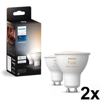 Pack of 4 LED dimmable bulbs Philips Hue White Ambiance GU10/4.2W/230V 2200-6500K