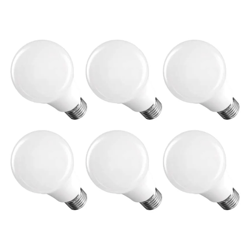 Pack of 6 A60 LED Bulbs E27/8.8W/230V 4000K