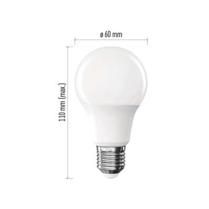 Pack of 6 A60 LED Bulbs E27/8.8W/230V 4000K