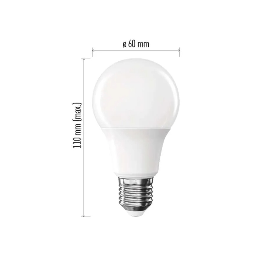 Pack of 6 A60 LED Bulbs E27/8.8W/230V 4000K