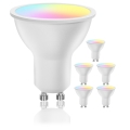 Pack of 6 LED RGBW Dimmable GU10 Bulbs 6,5W/230V 2700-6500K Wi-Fi - Aigostar