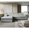 PADUA Left-Facing L-Shaped Corner Sofa Bed with Storage, Grey