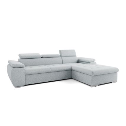 PADUA Right-hand L-shaped Corner Sofa Bed with Storage, Grey