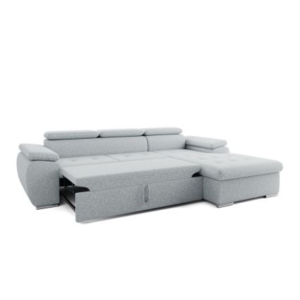PADUA Right-hand L-shaped Corner Sofa Bed with Storage, Grey