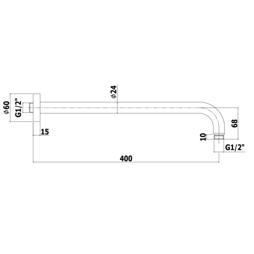 Paffoni - 40 cm Round Shower Arm, Black