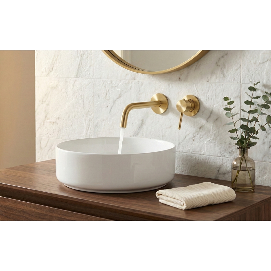 Paffoni - Basin mixer for concealed installation LIGHT, gold