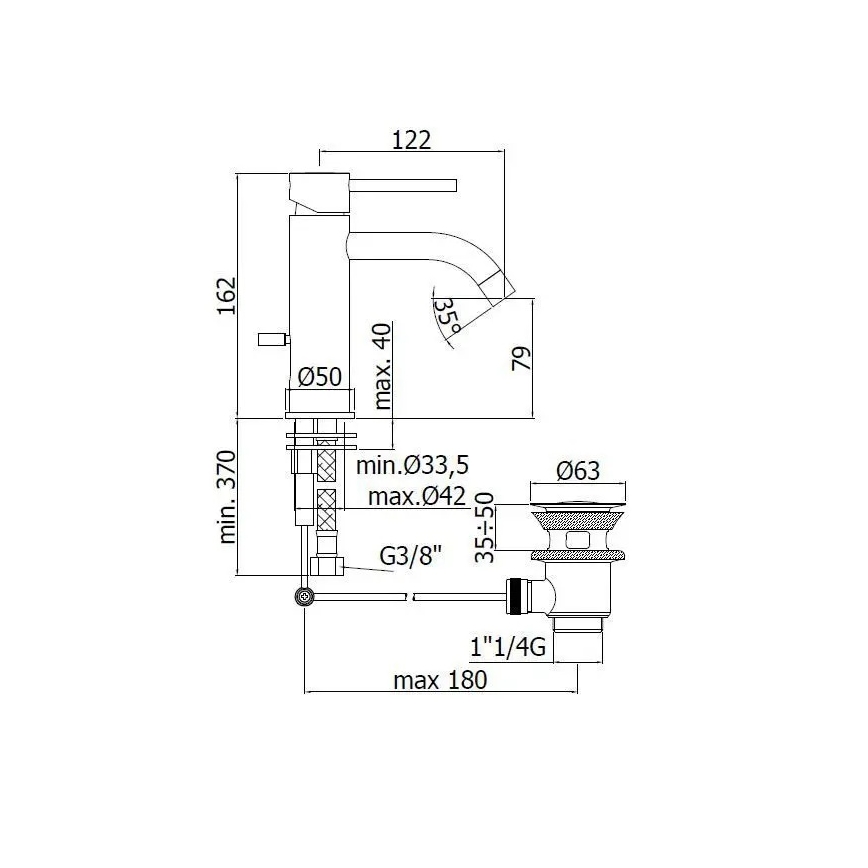Paffoni - Basin mixer + pop-up waste LIGHT polished chrome