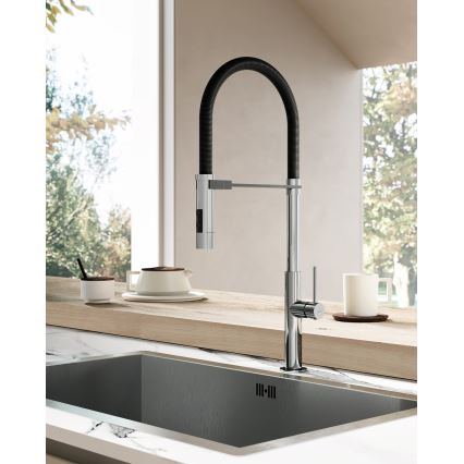 Paffoni - CANDY 52.5 cm Black Sink Faucet with Pull-Out Sprayer