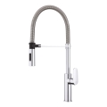 Paffoni - CANDY 52.5 cm Pull-Out Spray Kitchen Faucet, Polished Chrome