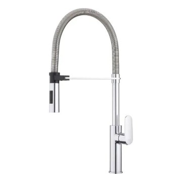 Paffoni - CANDY 52.5 cm Pull-Out Spray Kitchen Faucet, Polished Chrome