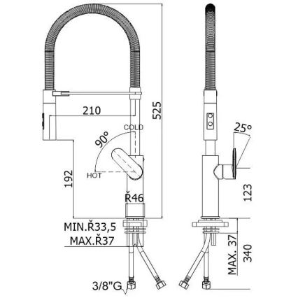 Paffoni - CANDY 52.5 cm Pull-Out Spray Kitchen Faucet, Polished Chrome