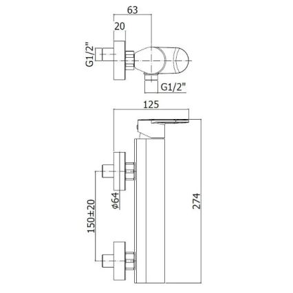 Paffoni - CANDY Bath Mixer, Polished Chrome