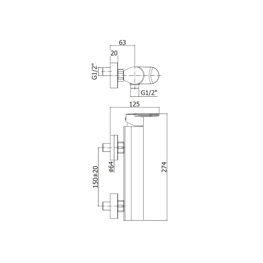 Paffoni - CANDY Bath Mixer, Polished Chrome