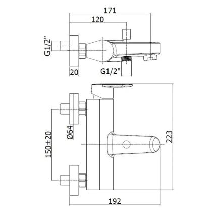 Paffoni - CANDY bathtub mixer, polished chrome