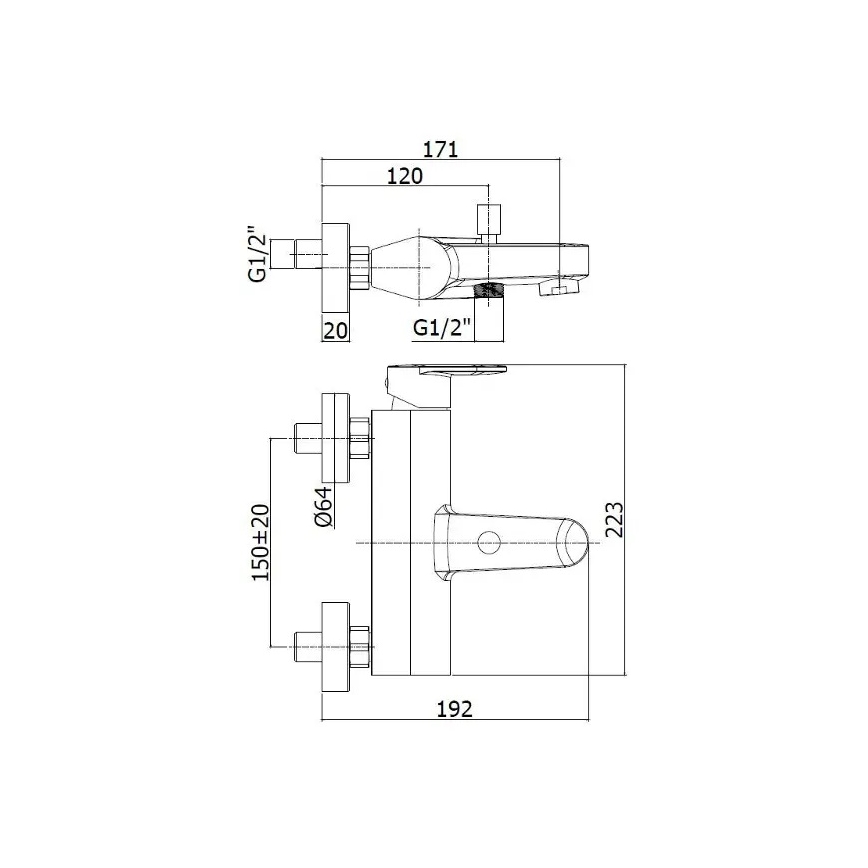 Paffoni - CANDY bathtub mixer, polished chrome