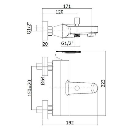 Paffoni - CANDY Bathtub Set with Mixer Tap, Polished Chrome