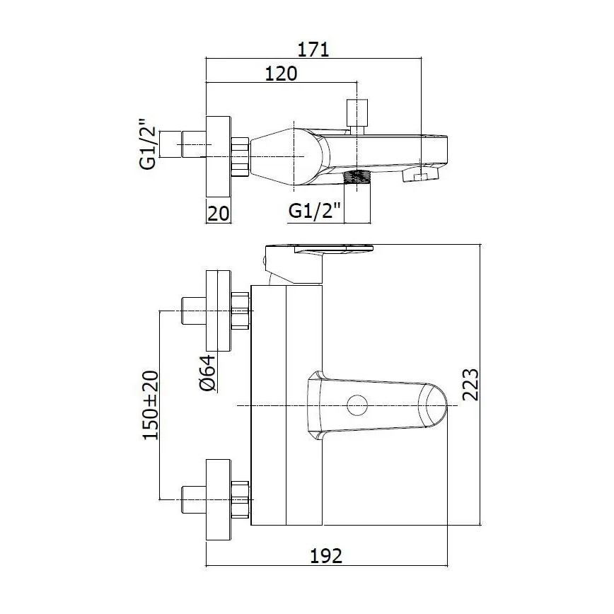 Paffoni - CANDY Bathtub Set with Mixer Tap, Polished Chrome